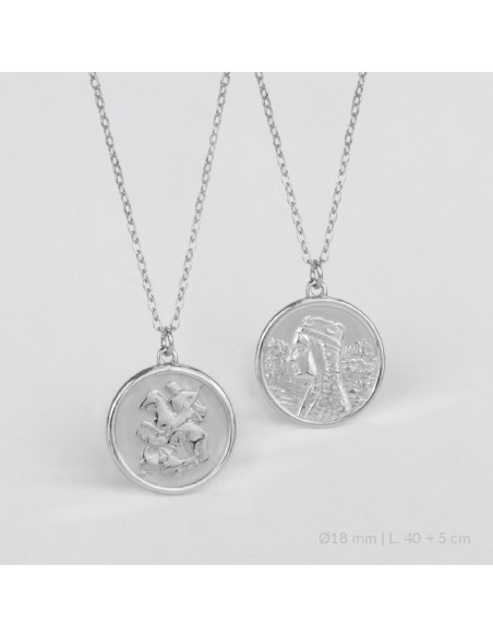 Gargantilla de Plata de Ley | Virgen de Montserrat + San Jorge