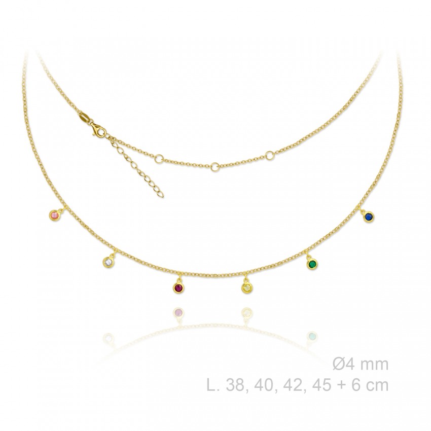 Gargantilla de Plata de Ley y circonitas