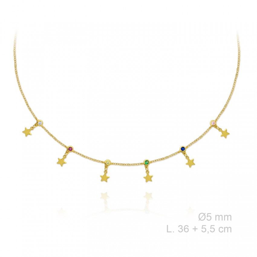 Gargantilla de Plata de Ley y circonitas