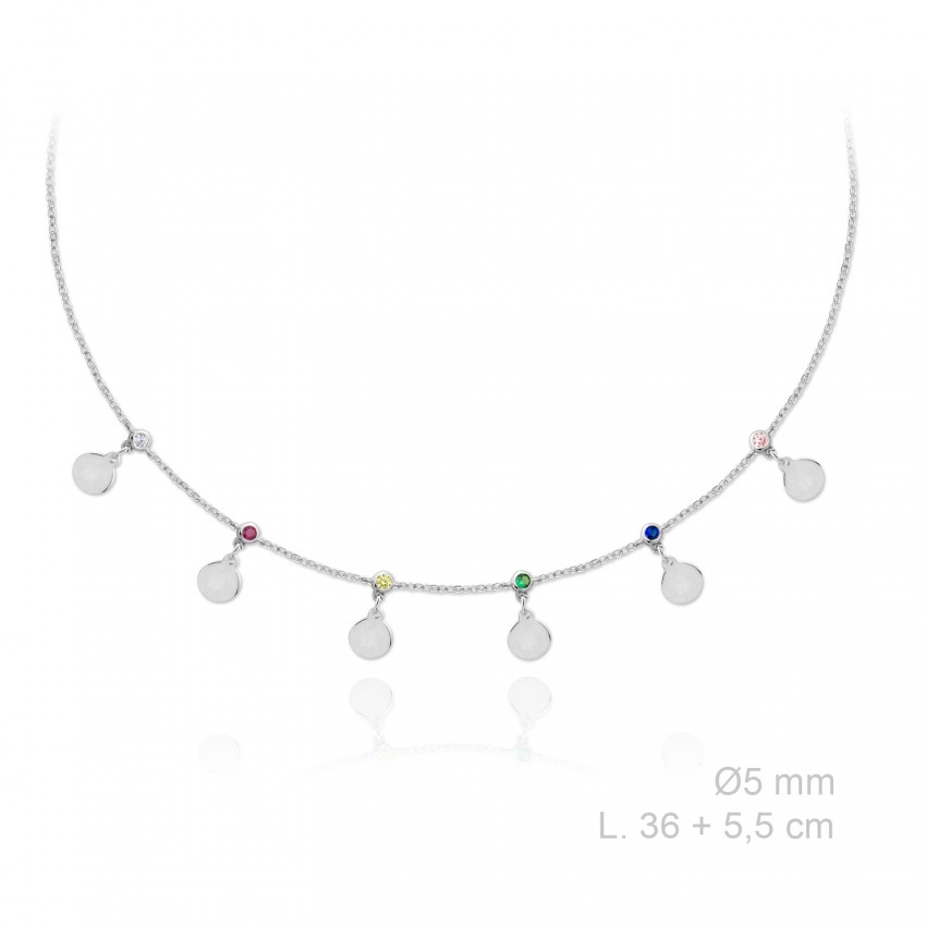 Gargantilla de Plata de Ley y circonitas