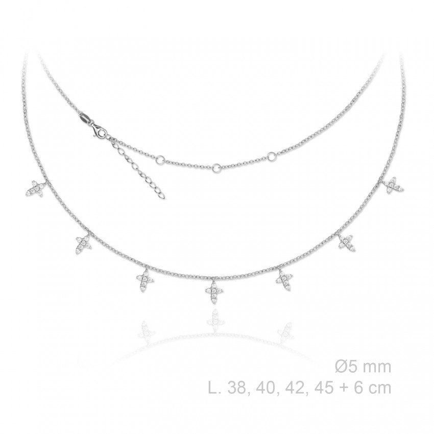 Gargantilla de Plata de Ley y circonitas