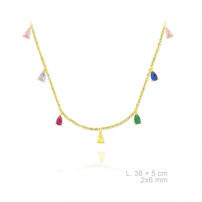 Gargantilla de Plata de Ley y circonitas