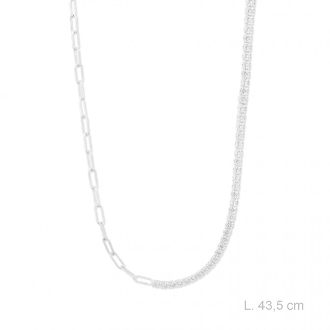 Gargantilla de Plata de Ley con circonitas