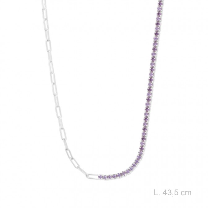 Gargantilla de Plata de Ley con circonitas